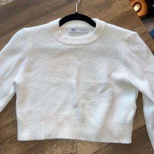White cropped sweater